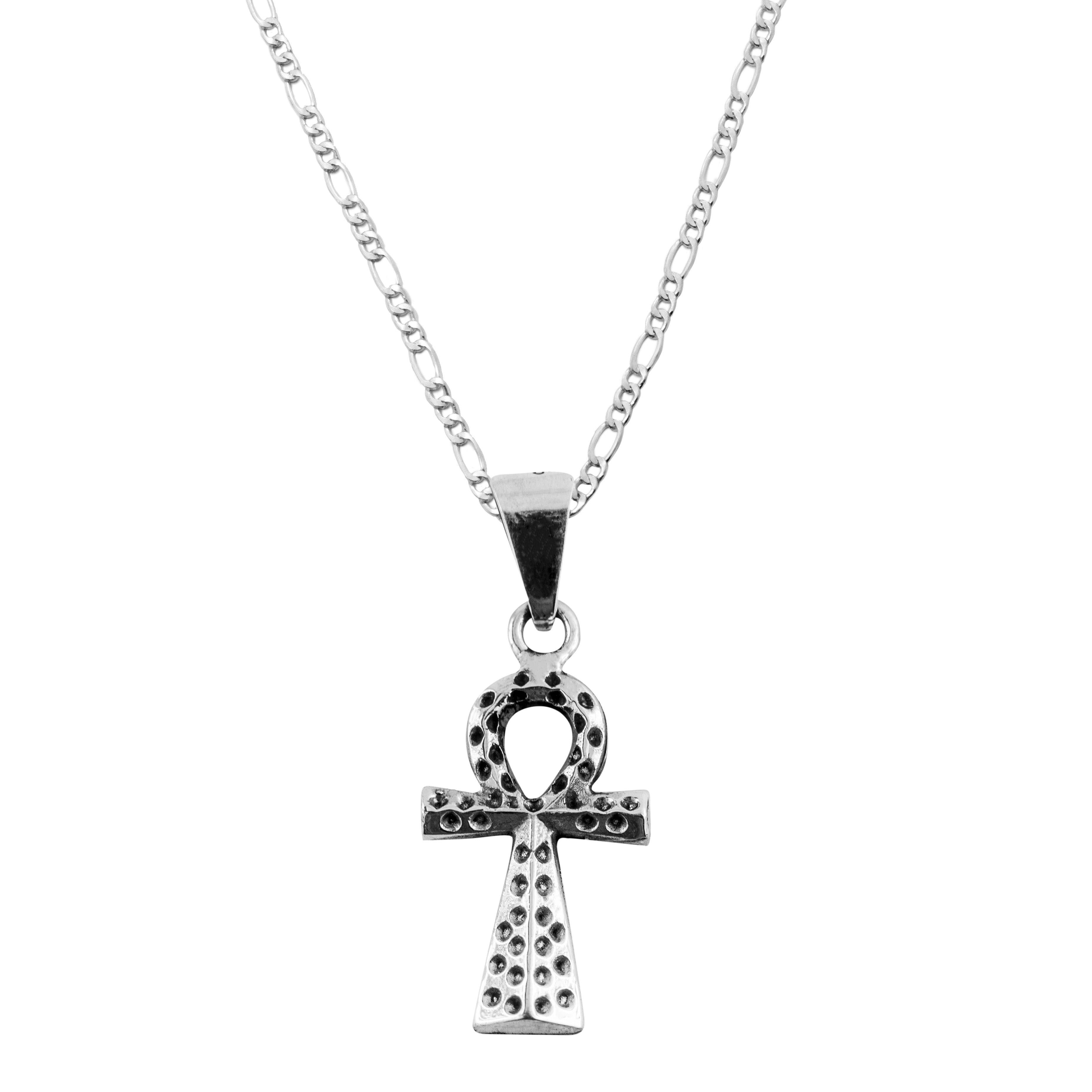 Dije De Plata .925 Cruz Egipcia Ancestral con cadena