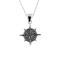 Dije De Plata Rosa De Los Vientos con cadena