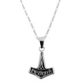 Dije De Plata Martillo Thor con cadena