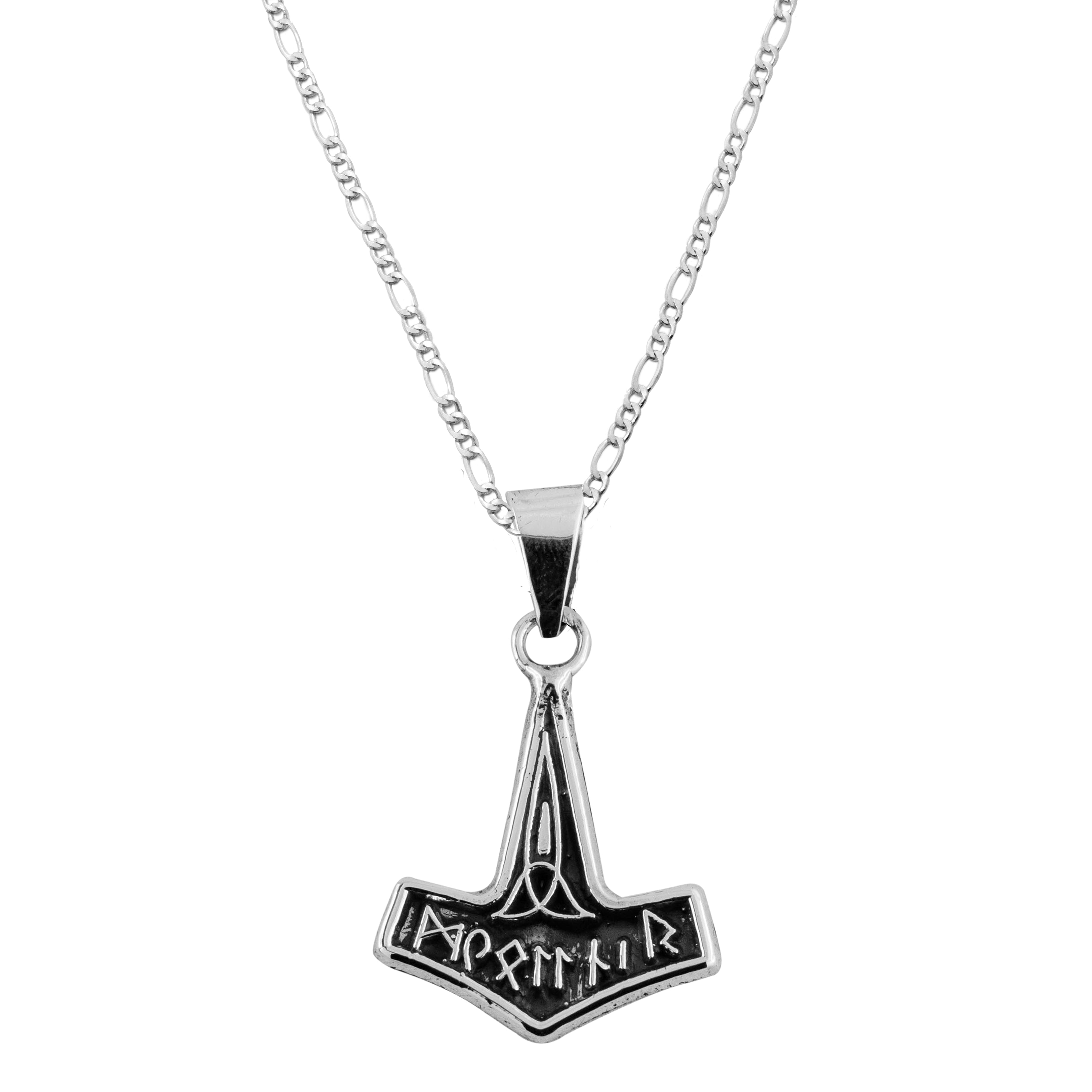 Dije De Plata Martillo Thor con cadena