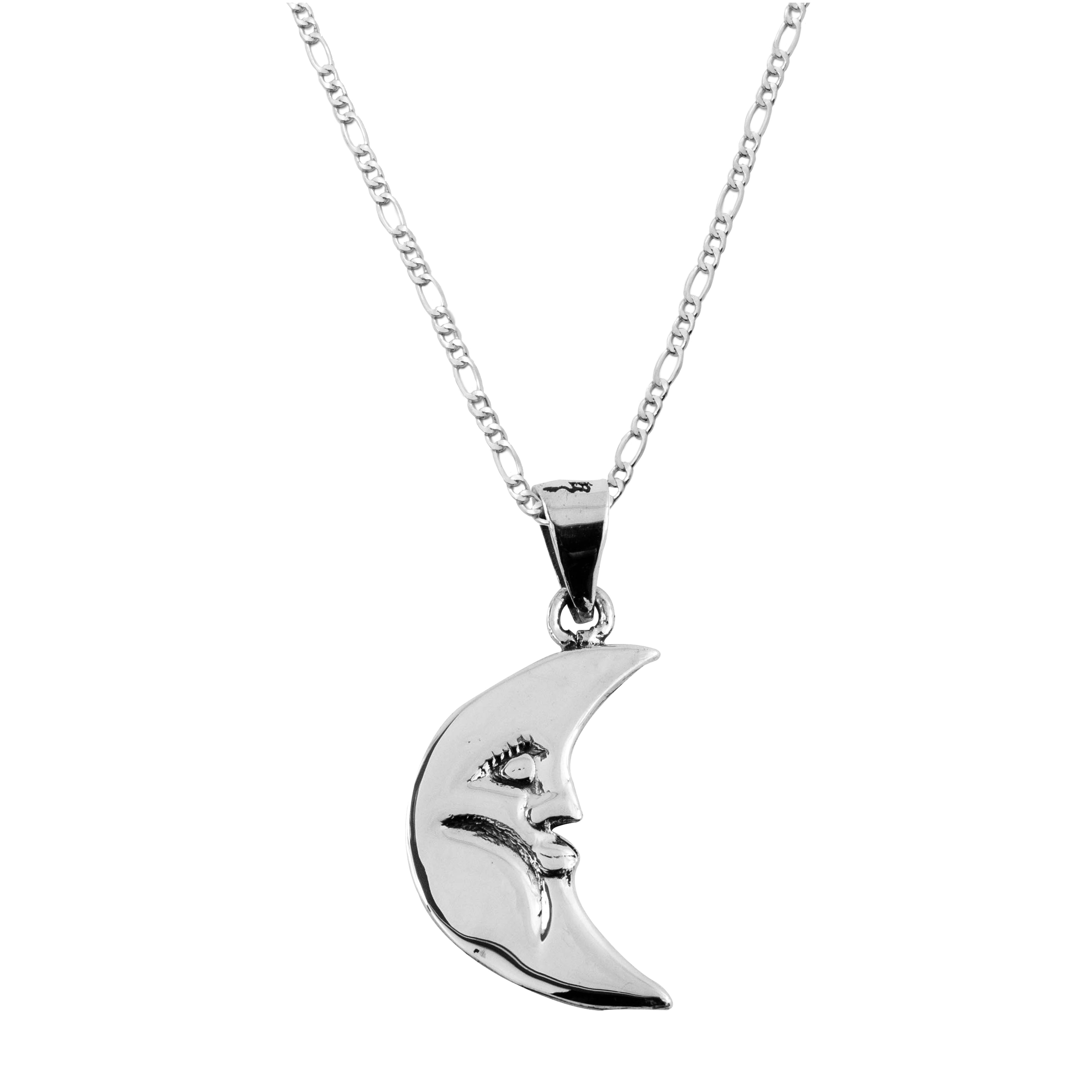 Dije De Plata Luna Rostro con cadena