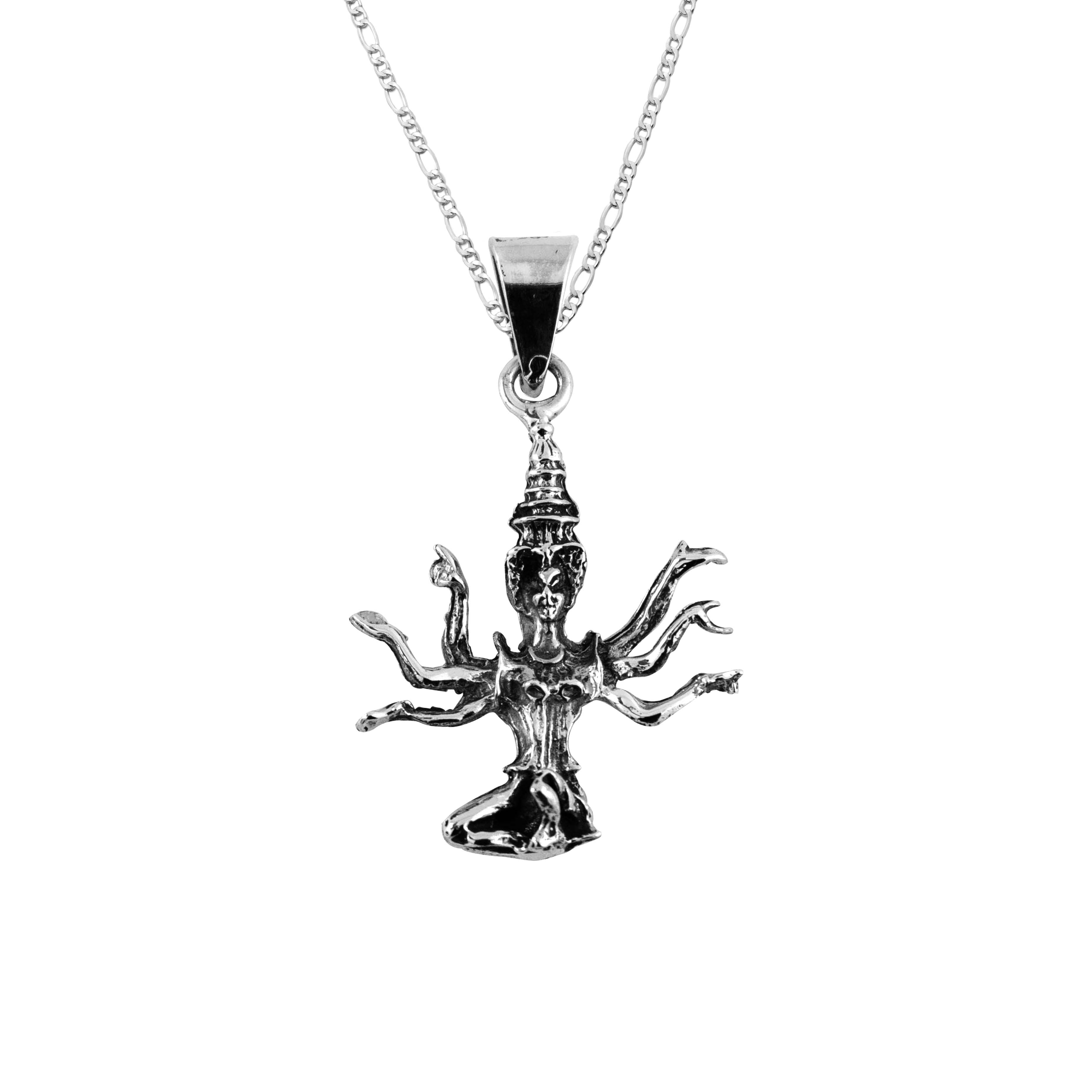 Dije De Plata Diosa Kali con cadena