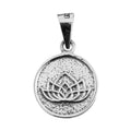 Dije De Plata Medalla Flor De Loto
