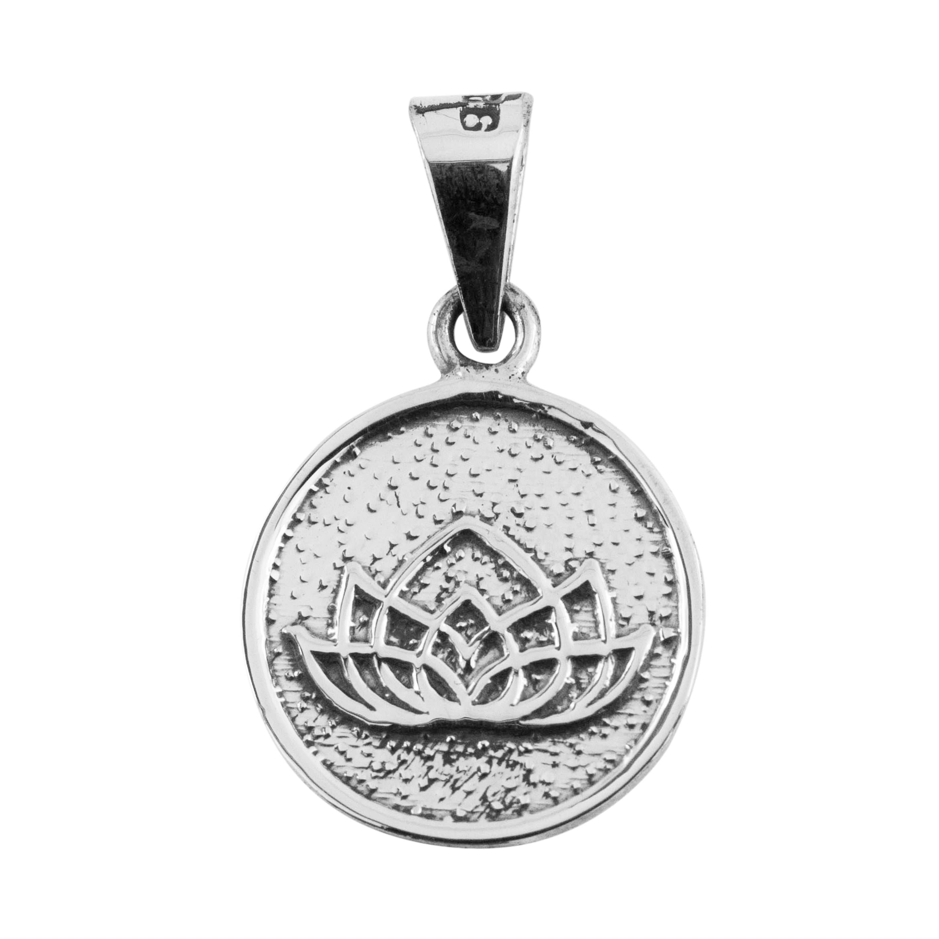 Dije De Plata Medalla Flor De Loto
