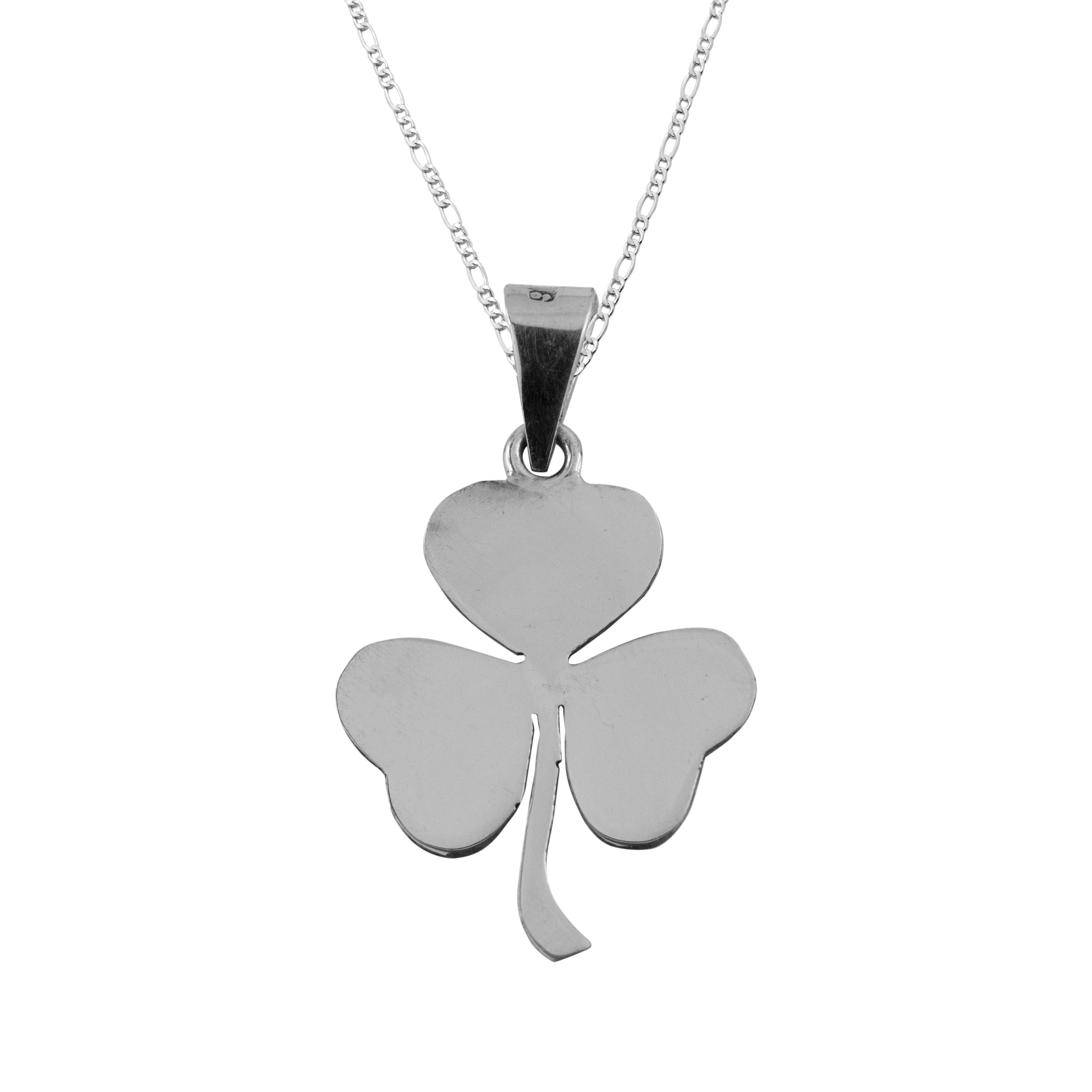 Dije De Plata 925 Trébol 3 hojas con cadena