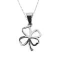 Dije De Plata 925 Hoja De Trebol Silueta con cadena