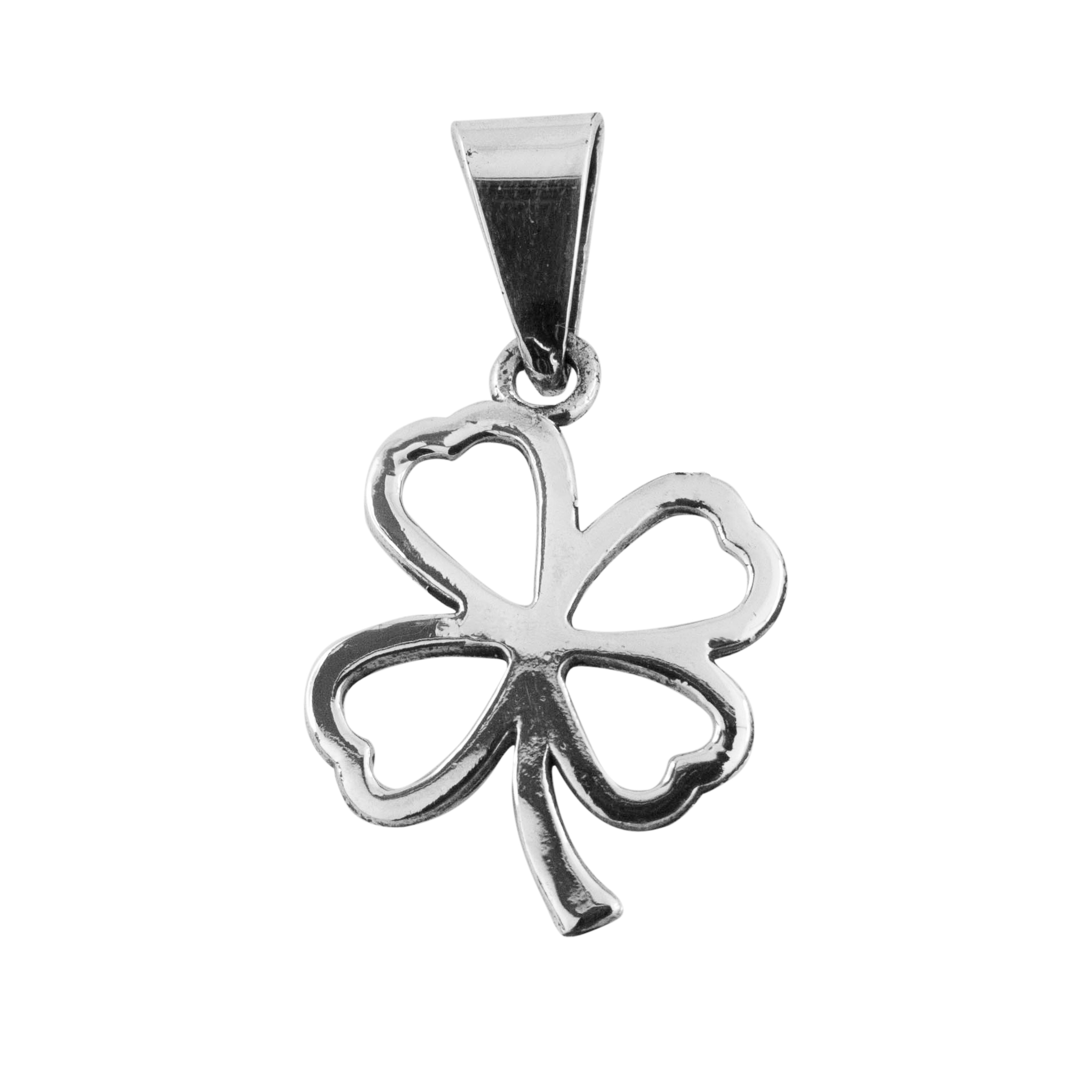 Dije De Plata 925 Hoja De Trebol Silueta