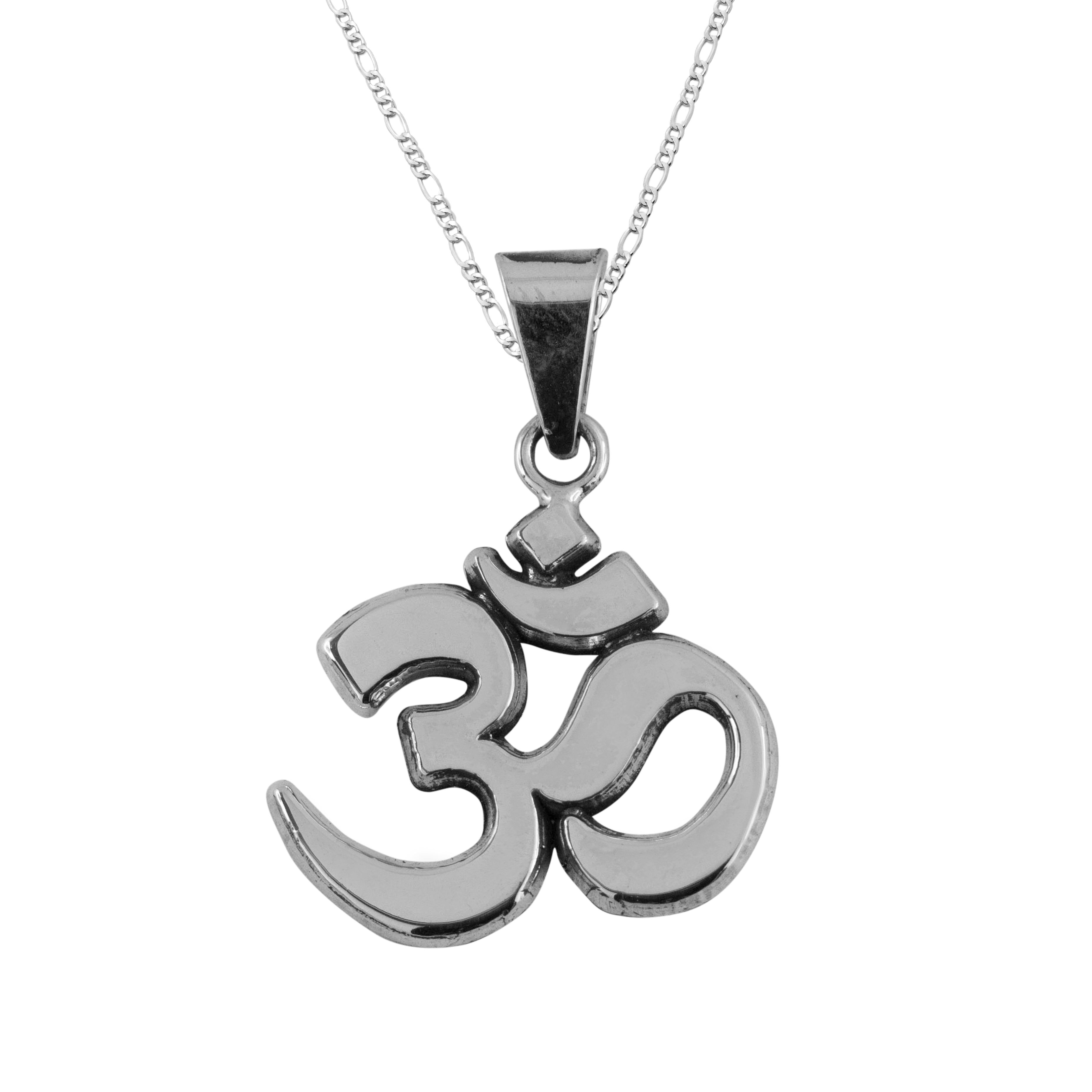 Dije De Plata Simbolo De Om Grande con cadena