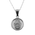 Dije De Plata Medalla Mano De Fatima con cadena