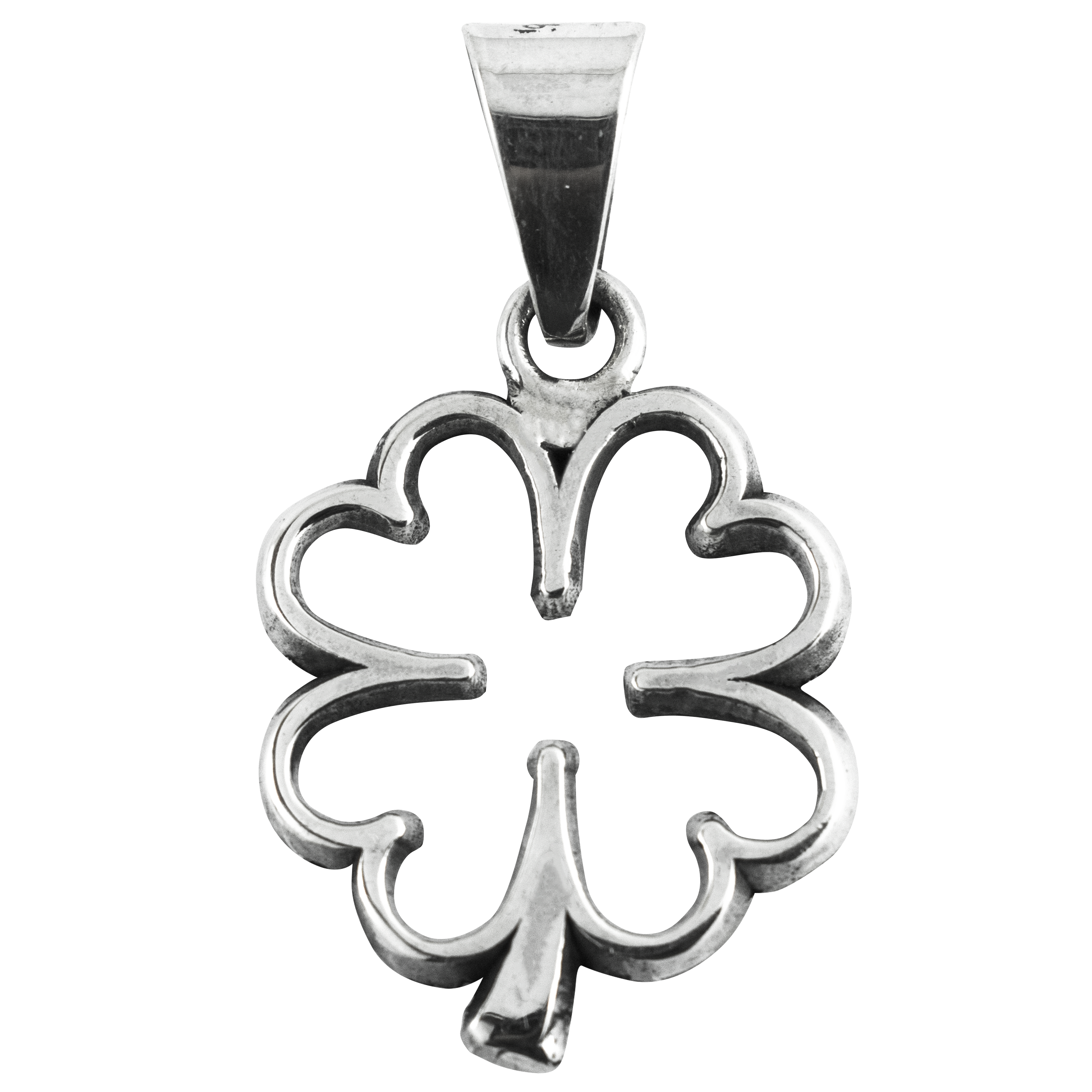 Dije De Plata 925 Trebol 4 Corazones
