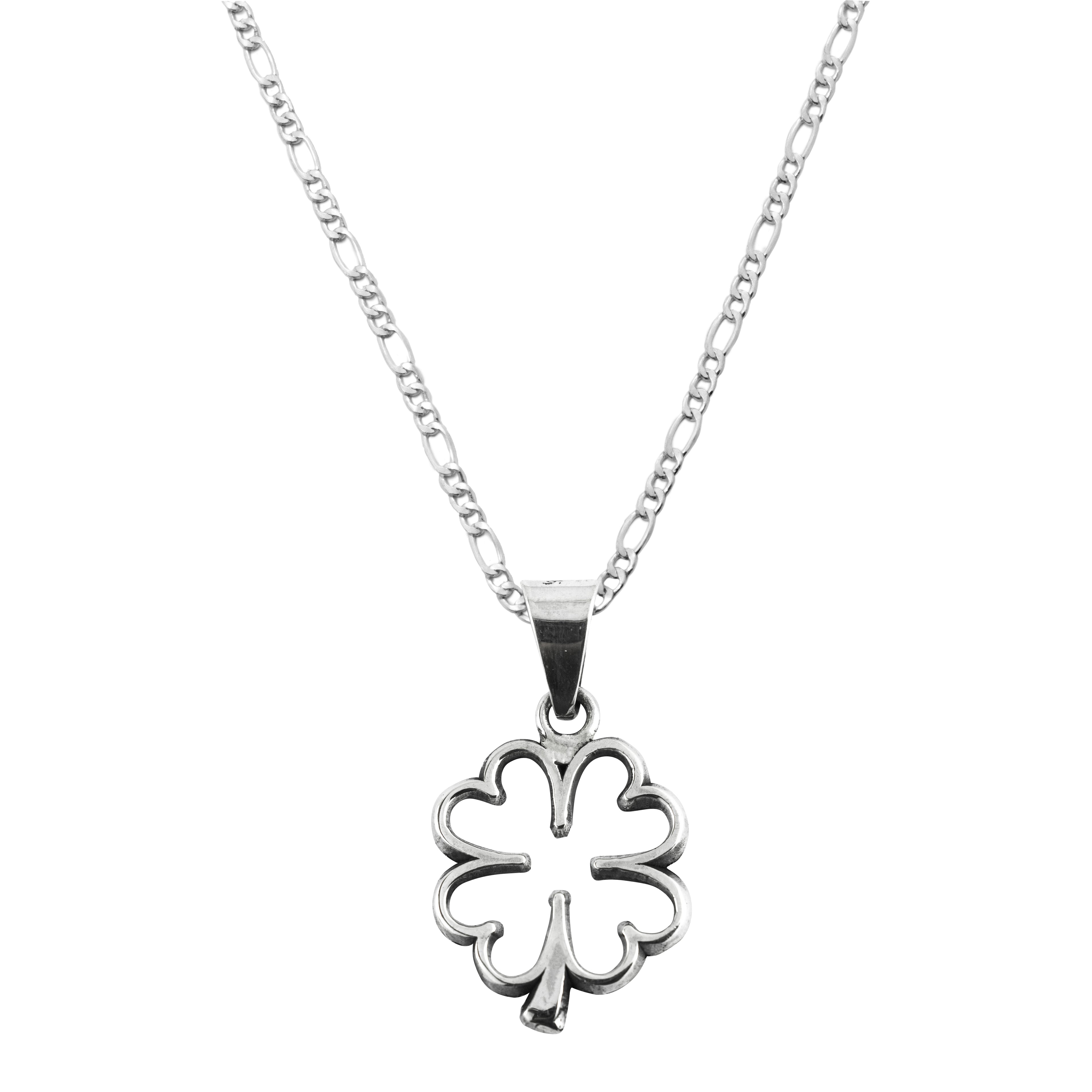 Dije De Plata 925 Trebol 4 Corazones Con Cadena Plata