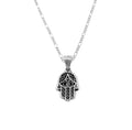 Dije De Plata Mano De Fatima Con Corazones con cadena