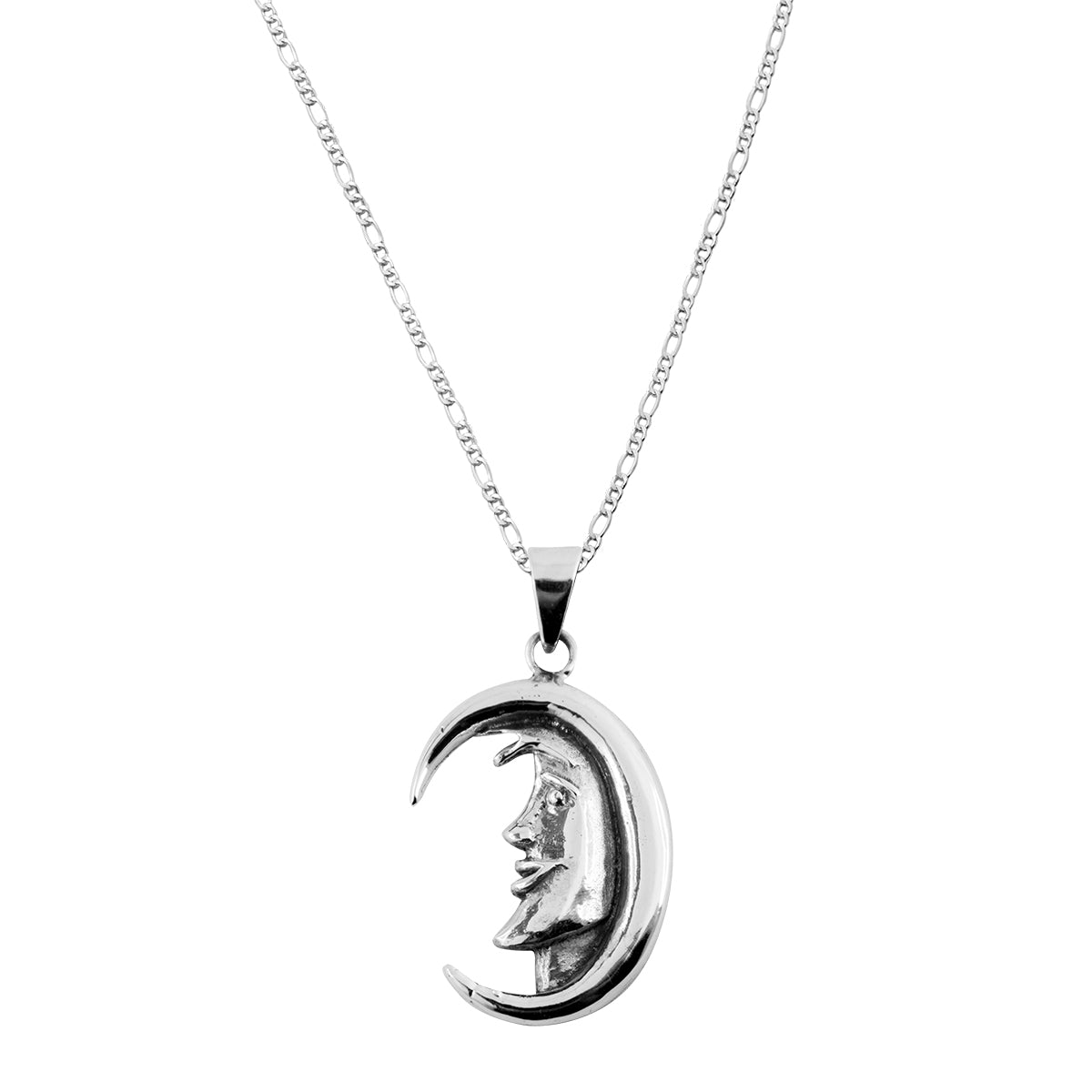 Dije Plata 925 Media Luna Grande con cadena