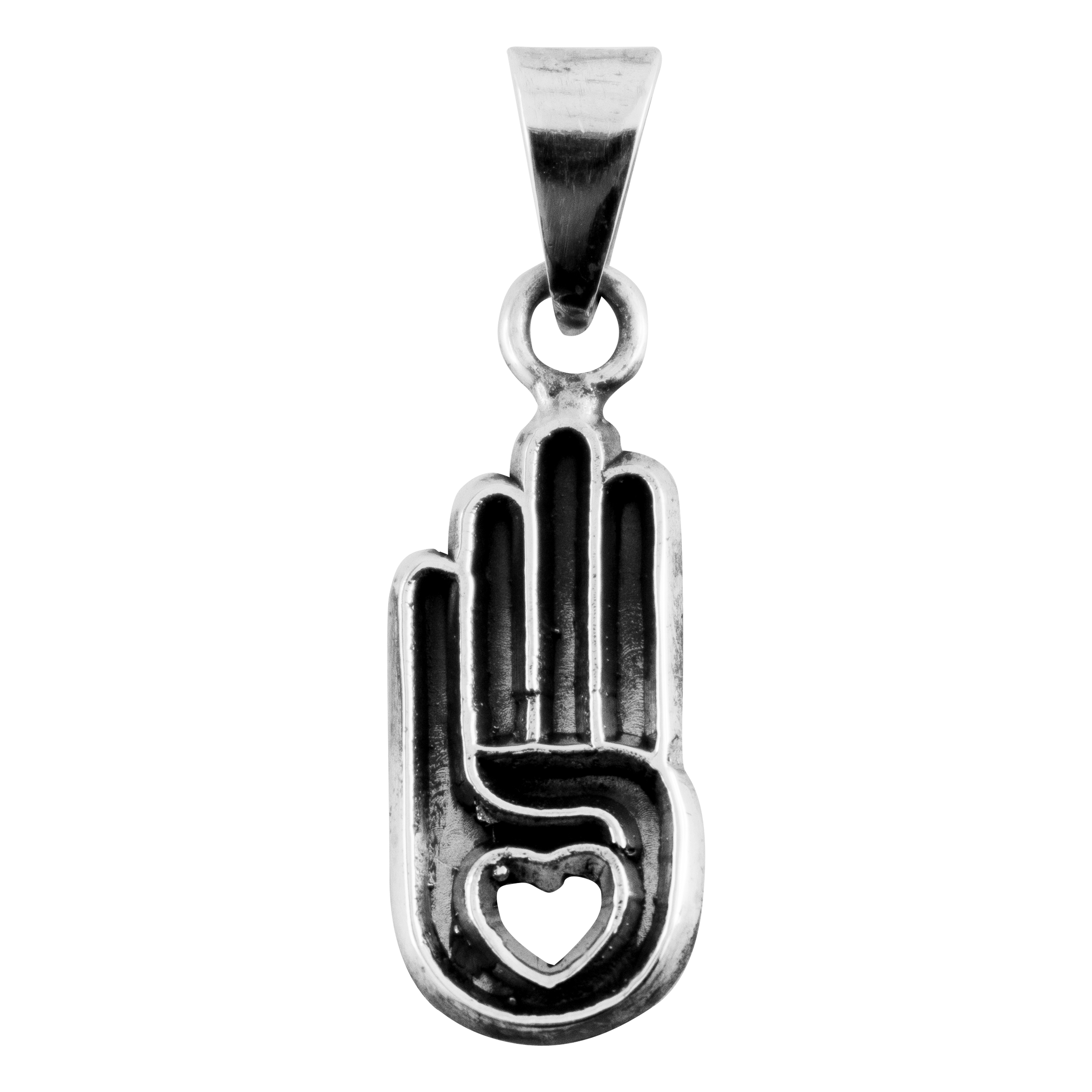 Dije Plata 925 Simbolo Mano 4 Dedos